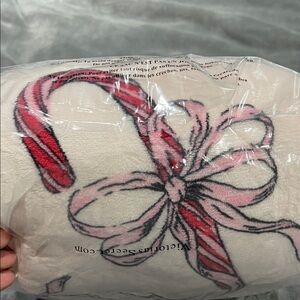 Victoria's Secret Pink  Blanket with Candy Canes and Bows